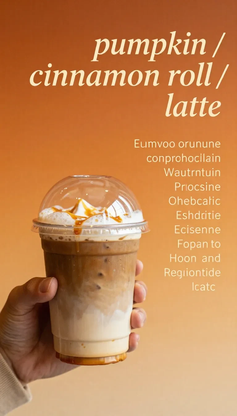 A mug of pumpkin cinnamon roll latte topped with whipped cream, cinnamon, and a swirl of caramel on a cozy table