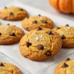 Soft gluten free pumpkin cookies topped with a light dusting of cinnamon on a white plate.