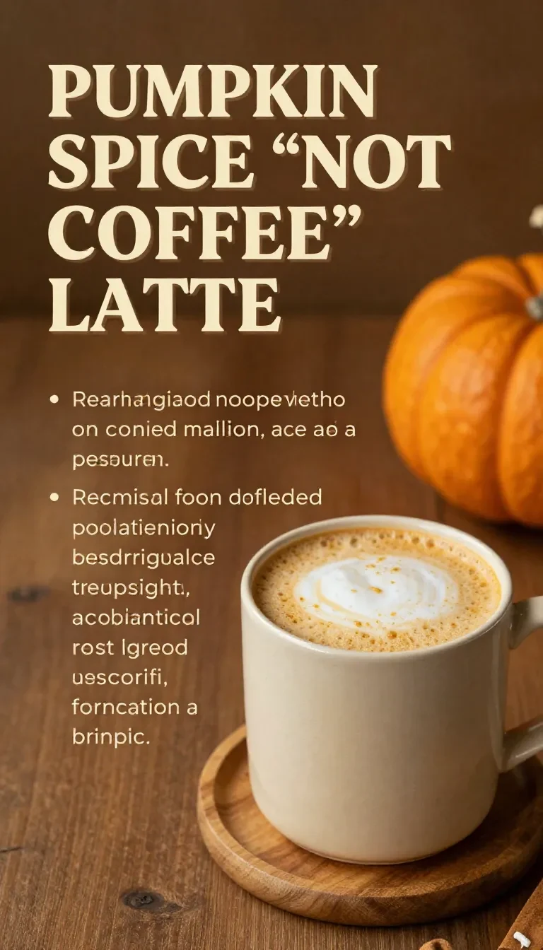 A creamy pumpkin spice latte served in a mug without coffee, topped with whipped cream and a sprinkle of cinnamon.